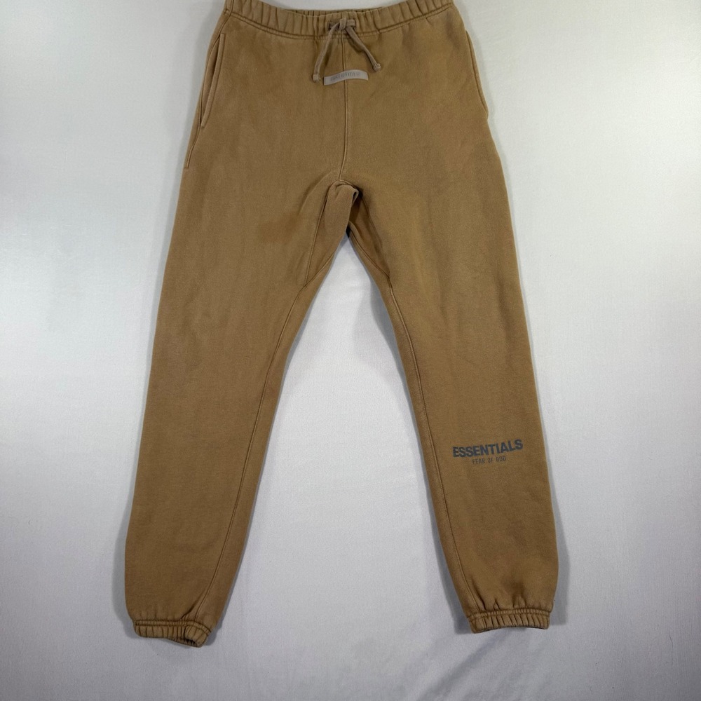 Fear of God Essentials Kids Sweatpants Tan XXL 14/16 Joggers Logo Fleece